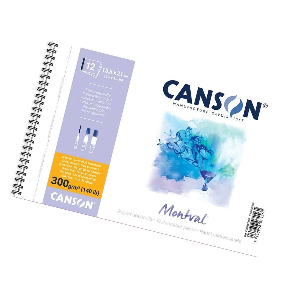 Bloco Espiral Canson Montval Aquarela Grão Fino A4 300g Com 12 Folhas · foto 2