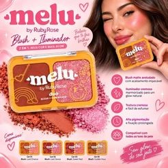 Paleta Duo Blush E Iluminador Melu By Ruby Rose