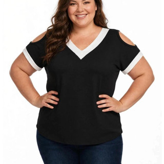 Blusinha Viscolycra Charmosa Feminina Gola V