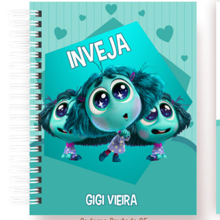 caderno A5 Tema (INVEJA) Caderno Personalizado com 80 folhas com folhas pautada