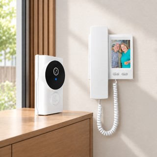 Campainha de Vídeo e Interfone Sem Fio com Câmera de Visão Noturna que Não Precisa de WiFi, para Casa e Apartamento