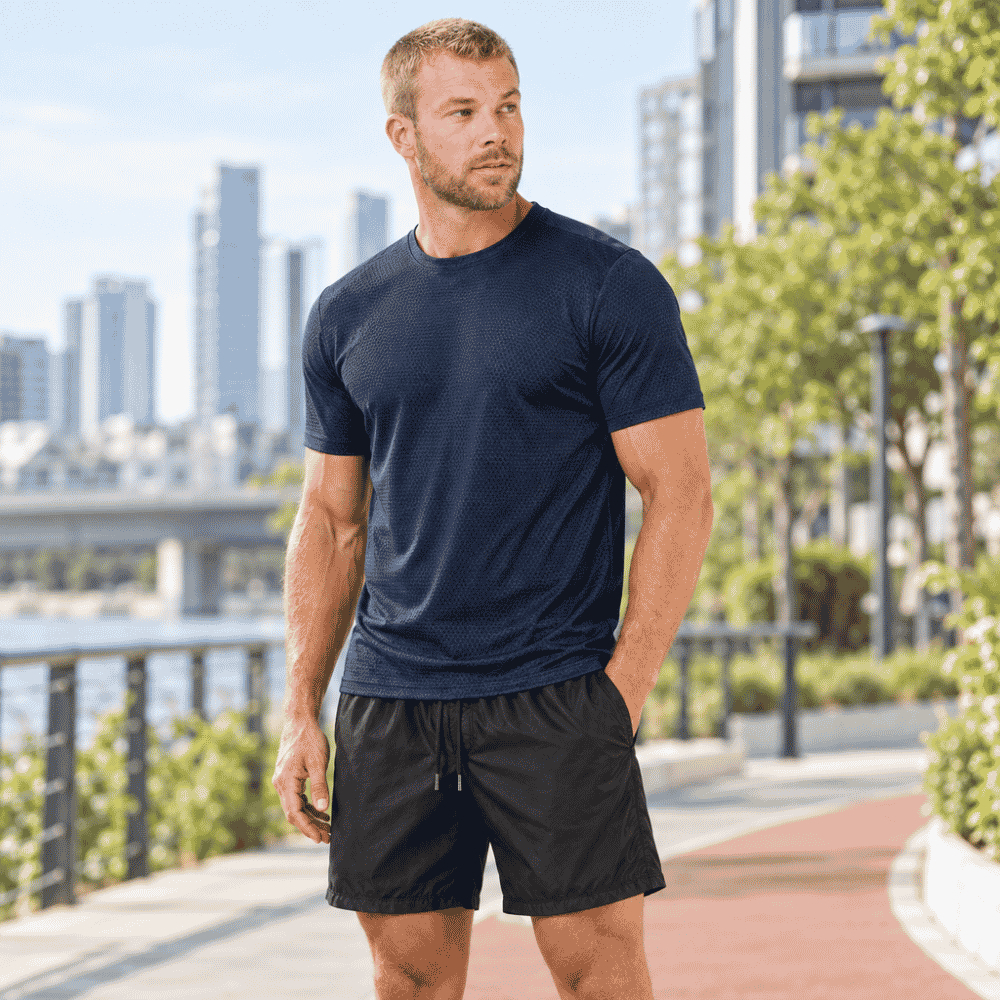 Conjunto Masculino Camiseta Dry Fit + Bermuda Tactel com Elastano para Academia Corrida Treino e Esporte