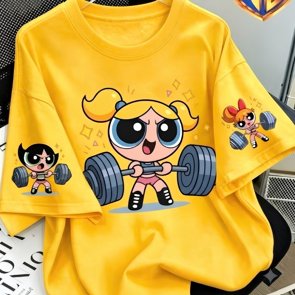 Camiseta Florzinha Feminina Algodão Docinho Meninas Super Treino Poderosas Lindinha Fitness