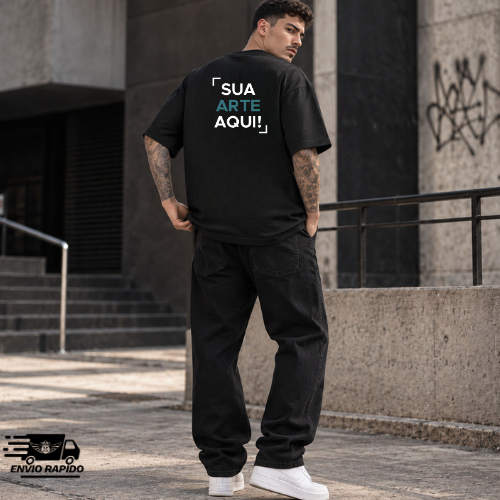 CAMISETA OVERSIZED UNISSEX STREETWEAR  PERSONALIZADA E LISA 100% ALGODAO