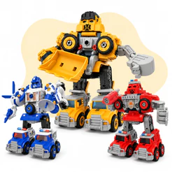 Robô Carrinho Brinquedo 5 Em 1 Monta E Desmonta Educativo Com Ferramentas Transformável Kizumba