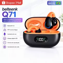belteenk Fones de ouvido Bluetooth Q71 Fones de ouvido esportivos Bluetooth 5.3 Fones de ouvido com cancelamento