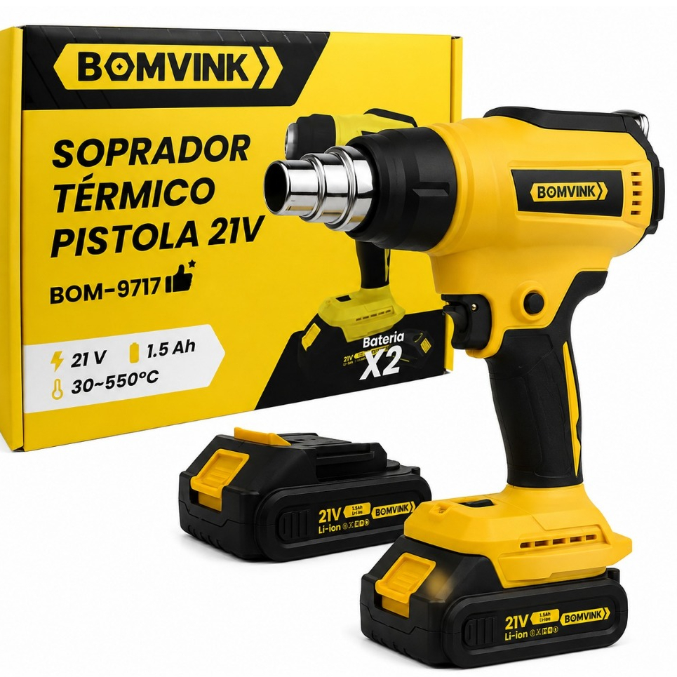 Soprador Térmico / Pistola De Ar Quente 21v Bom-9717