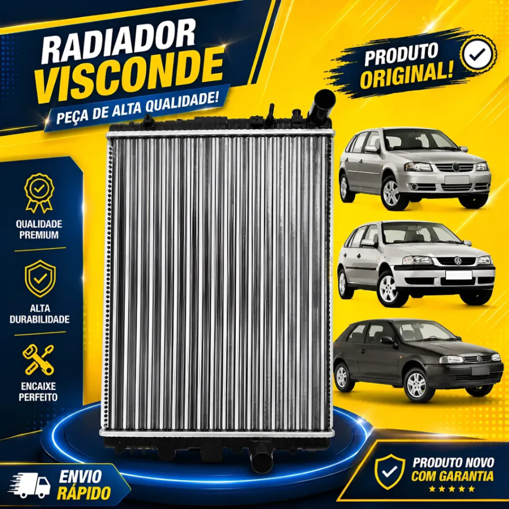 Radiador VW Gol Parati G2 G3 G4 1.0 Power Mi At 1998 a 2008