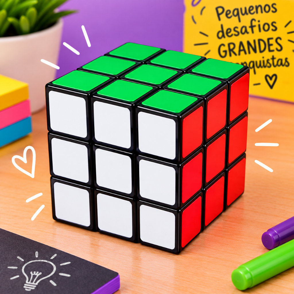 Cubo Mágico 3x3 Raciocínio Divertido Brinquedo Educativo Criança Antiestresse