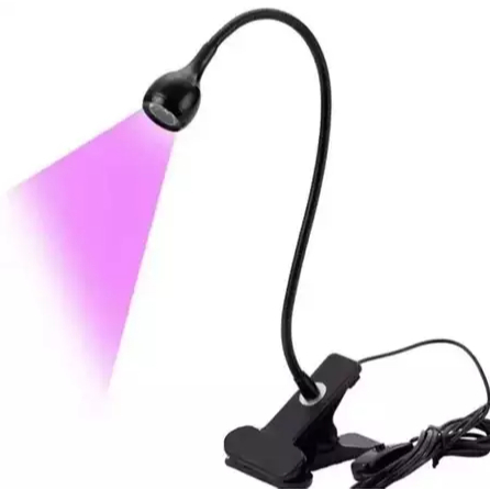Mini Lâmpada Led USB De Mesa Com Clipe Flexível UV Para Unhas Luminária LED - Preto