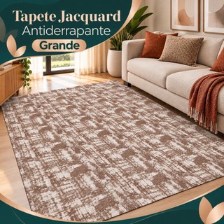 Tapete Jacquard 3,00 m x 2,00 m e 2,00 m x 2,50 m Antiderrapante Geométrico Sala Escritór…