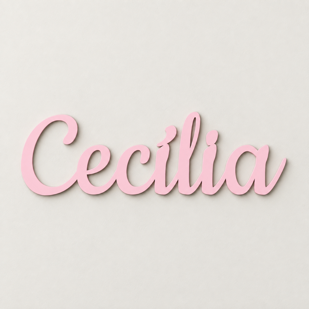 Enfeite Nome Personalizado MDF Decorativo Infantil Colorido