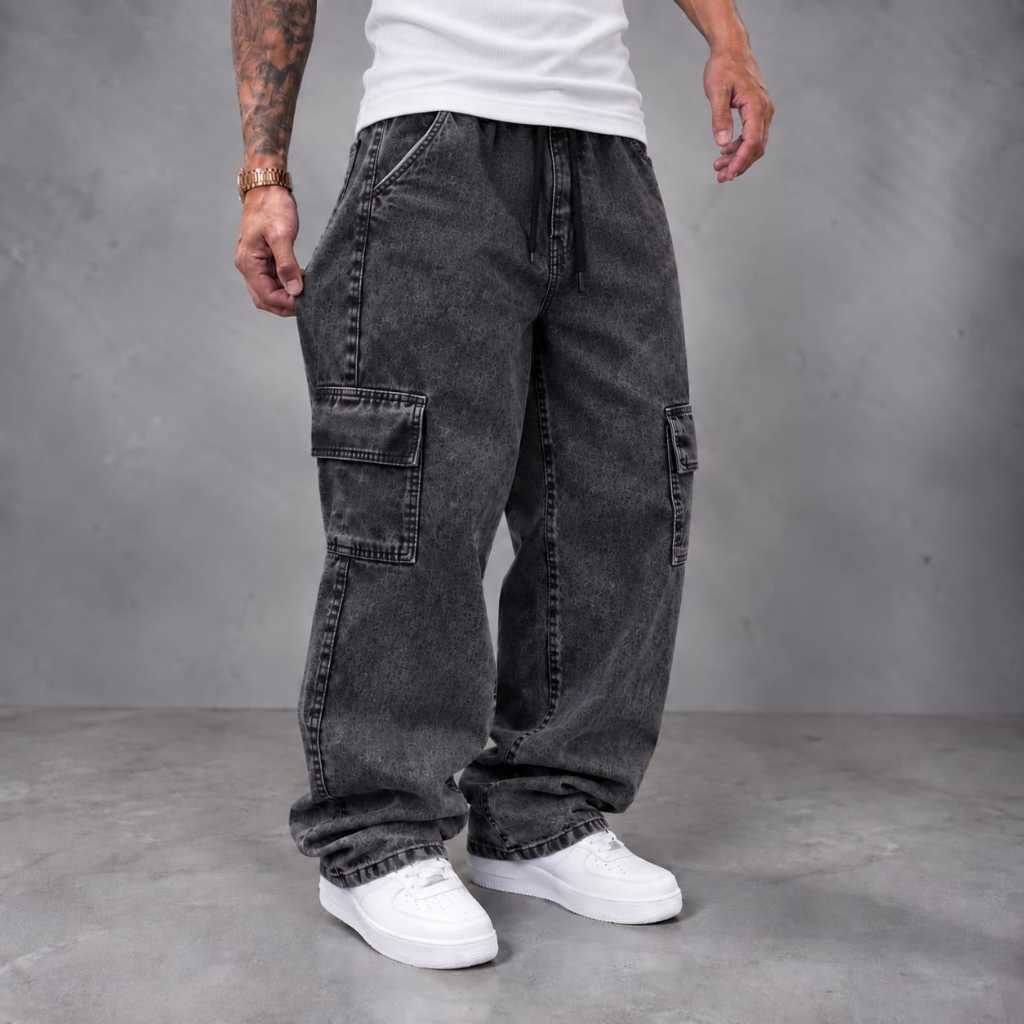 Calça Cargo Jeans Masculina Adulto
