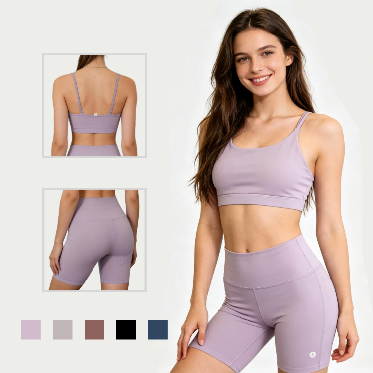 Conjunto Fitness Feminino Academia Corrida Treino Poliamida Zero Transparência shorts e Top