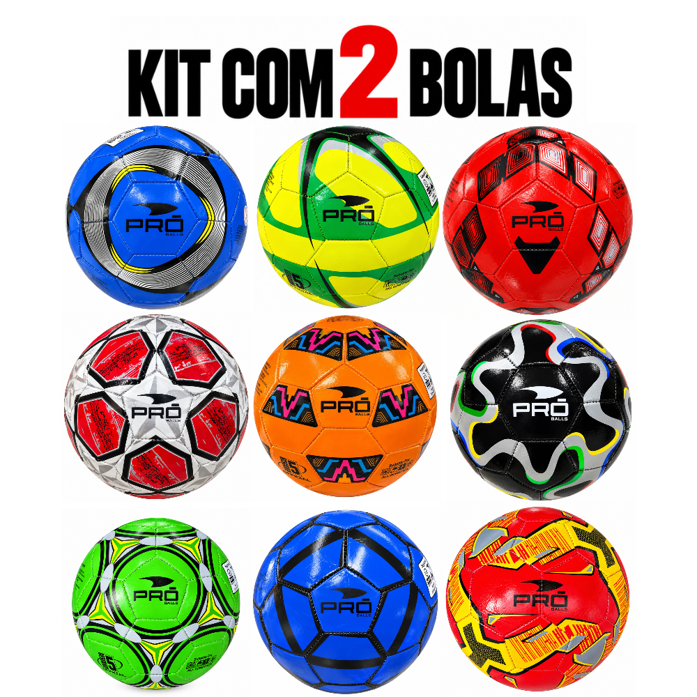 Kit Com 2 Bolas de Futebol Campo Infantil Pro Tamanho Oficial Original
