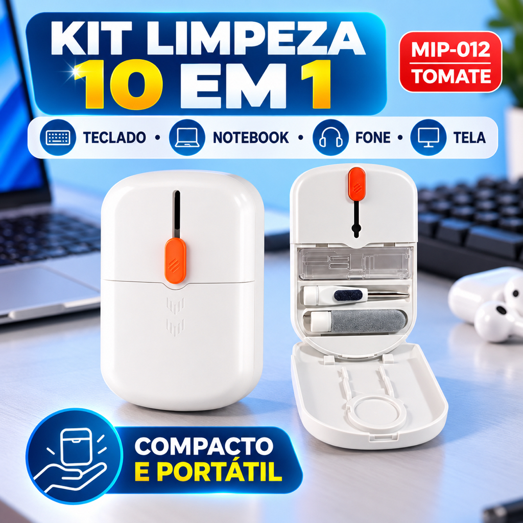Kit Limpeza Portatil 10 Em 1 Teclado Mecânico Notebook Fone Tela Celular Tablet