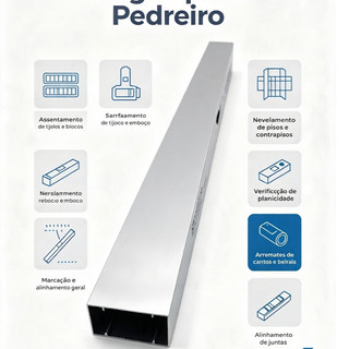 Régua Para Pedreiro Alumínio 1m Extra 50,8x25,4mm Libra