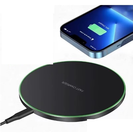 Carregador Indução Sem Fio 30W Qi Com Indicador Inteligente E Base Antiderrapante Para Celulares E Fones