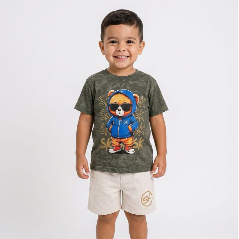 CONJUNTO INFANTIL roupa nova de menino conjunto infantil masculino short e blusa juvenil