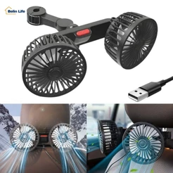Ventilador Automotivo Duplo USB 360° Banco Traseiro Carro Van Caminhão AVA-405