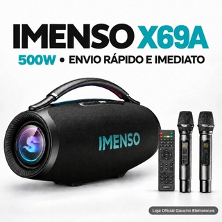 Imenso 500W IMS-X69A Caixa De Som Bluetooth 5.3 45000mAh IPX6 + 2 Microfones