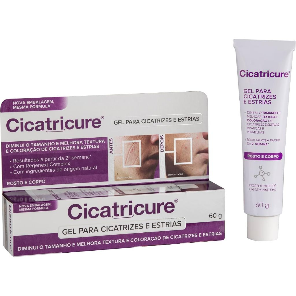 Gel Cicatricure Cicatrizes e Estrias 60g - Rosto e Corpo