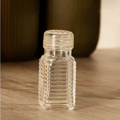 Saleiro de Vidro 80ml Lyor para Mesa Cozinha Tempero Sal Condimentos Transparente Compacto Prático Organização Servir
