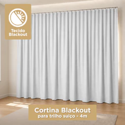 Cortina Blackout Premium 4,00 Metros Trilho Suíço - Corta Luz para Quarto Sala Escritório