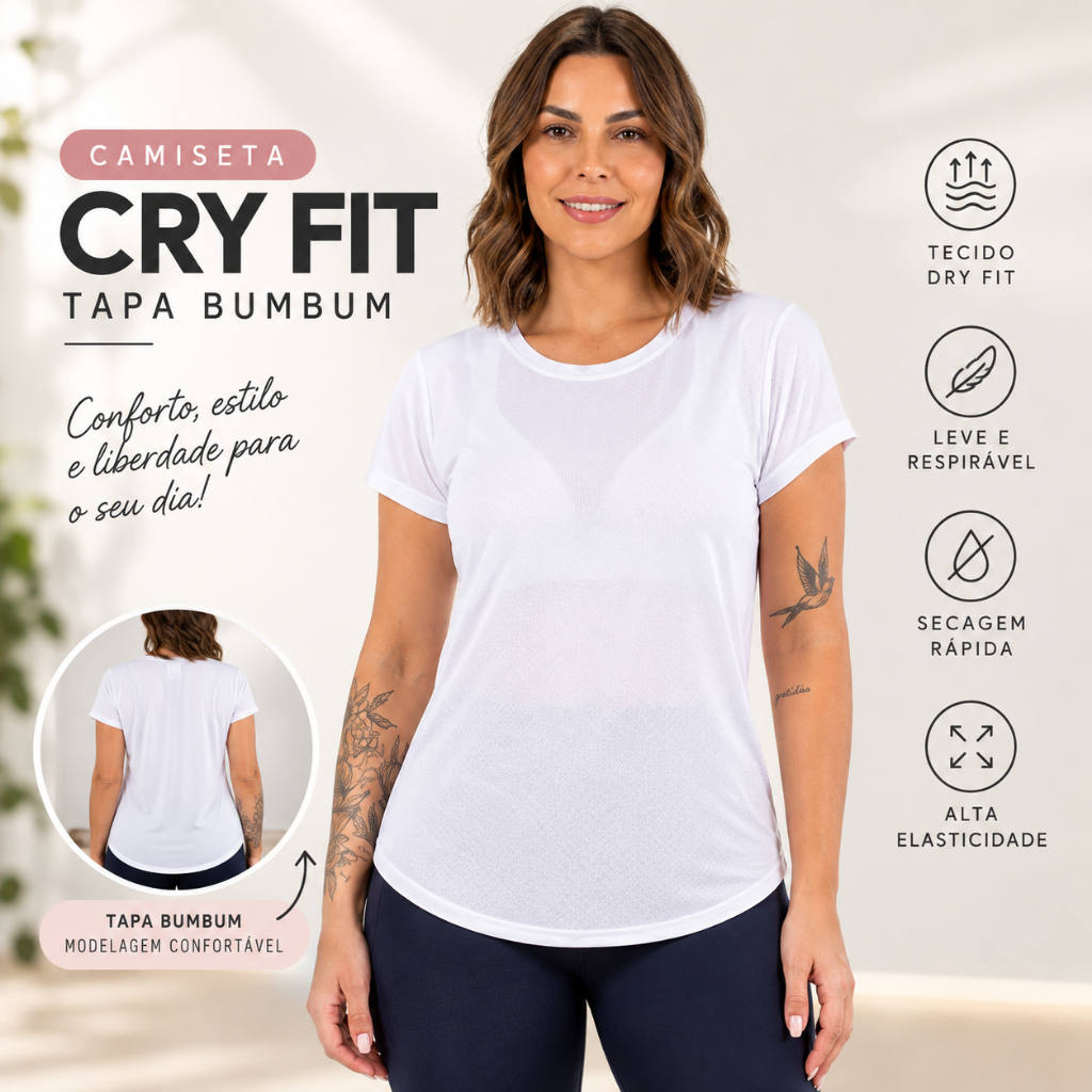 Camiseta Academia Feminina Dry Fit Treino Blusa Furadinha Caminhada Treino Musculação