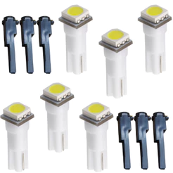 Kit 6 Lâmpadas Pinguinho Led Branco + 6 Soquetes Iluminação Painel Fusca Brasilia Kombi Variant Itamar