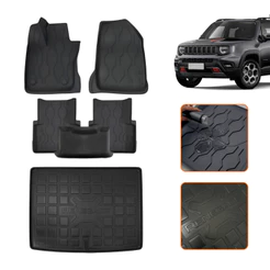 Kit Tapete Bandeja 3D com Bordas Elevadas + Protetor de Porta Malas para Renegade 2016 a 2027