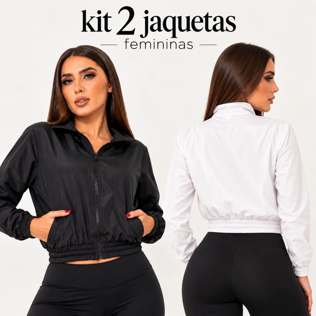 Kit 2 Jaqueta Feminina 50+ Proteção Solar Tactel Fitness Ótima para Academia Yoga Corrida