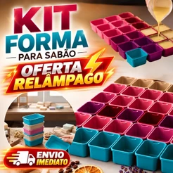 20 Formas Para Sabão e Sabonete Artesanal 250ml Plástico Reforçado Molde Barra Multiuso Com Tampa