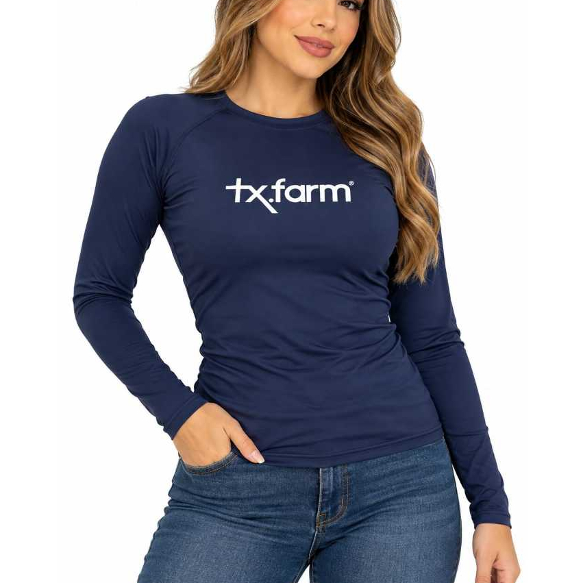 Camiseta Térmica Feminina Manga Longa Proteção UV50+ Segunda Pele Blusa de Frio Country Texas Farm Inverno