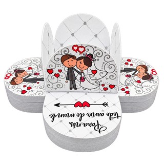 50~300 Forminhas Noivinhos 4 Pétalas Profissional 3,5x3,5 Grande Casamento Noivado Doces Finos
