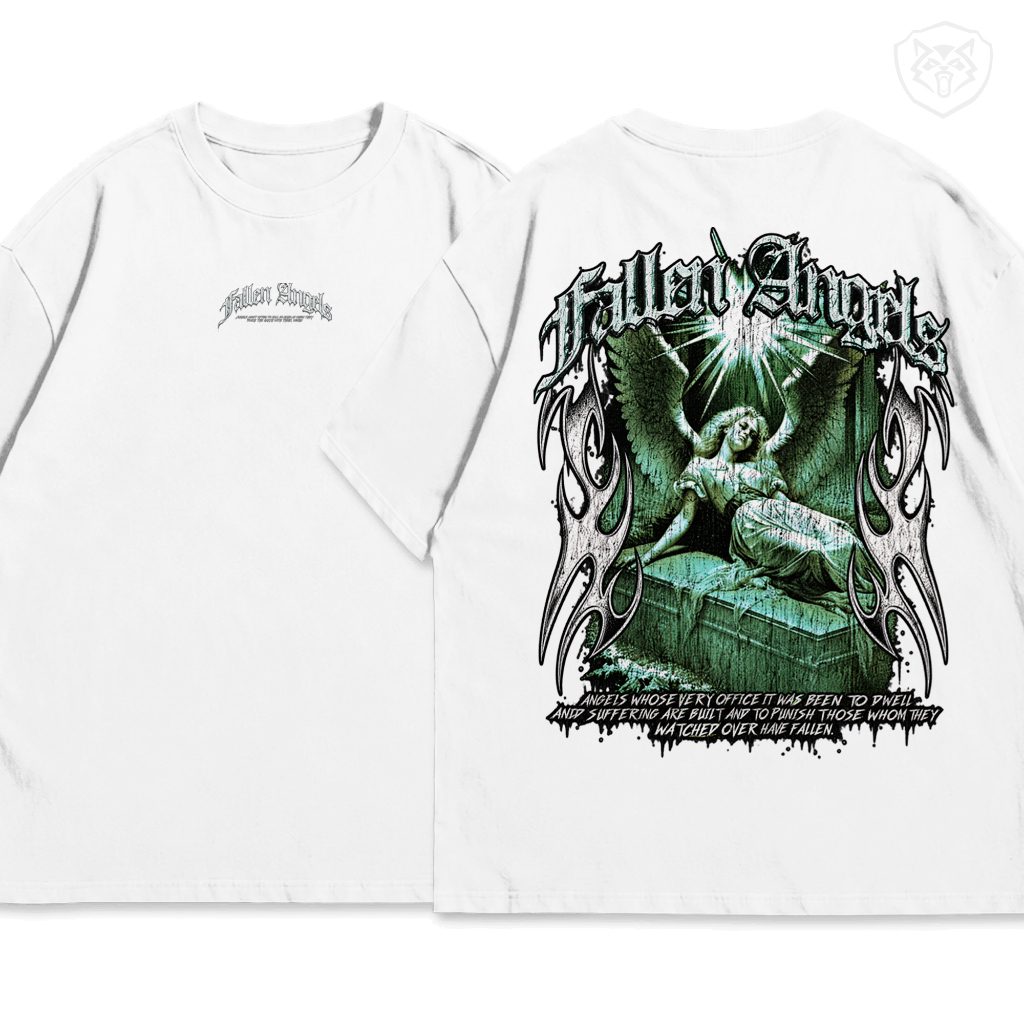 Camiseta Fallen Angels Y2K Oversized Streetwear 100% Algodão Unissex