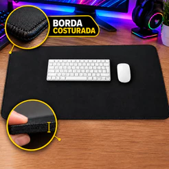 Mouse Pad Grande Gamer e Escritório Borda Costurada Antiderrapante Superfície Speed Vários Tamanhos