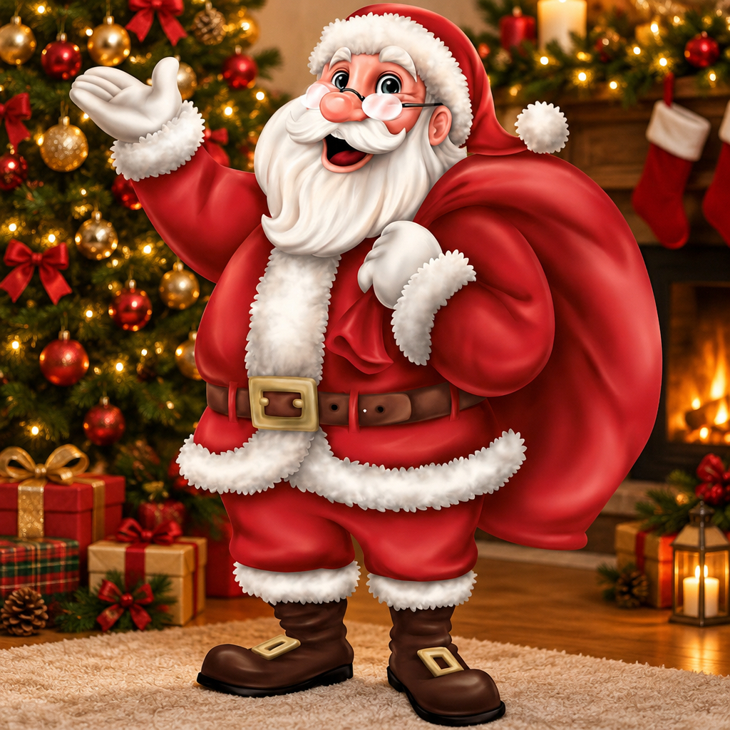 Papai Noel Decorativo de Papel Cartão - 45x70cm - 1 unidade - Regina - Rizzo — imagem 2 de 2