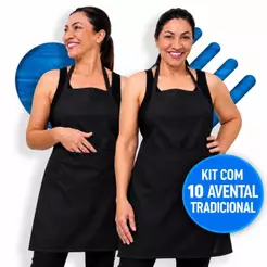 Kit Com 10 Avental Tradicional Oxford Unissex Cozinha Churrasqueiro Restaurante
