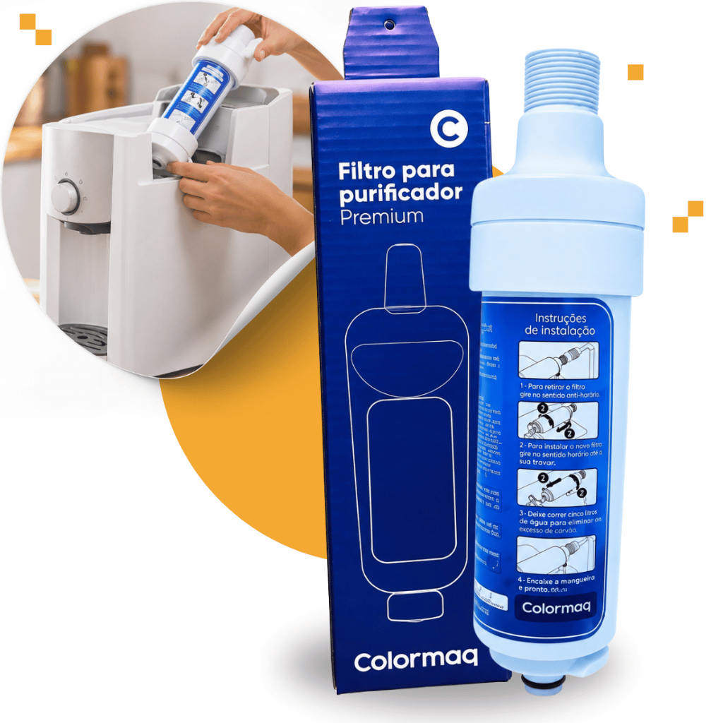 Refil Filtro Colormaq Premium Original Purificador De Agua Tripla Filtração Redução Cloro Impurezas
