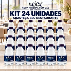 Água Mineral Natural Safira Premium 330ml Com Gás Kit 12unidades