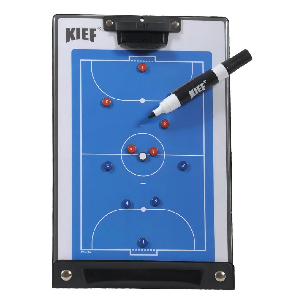 Prancheta Tática Magnética para Futsal e Futebol de Salão Quadra Kief com Ímãs e Caneta Para Estratégias Jogadas Treinos