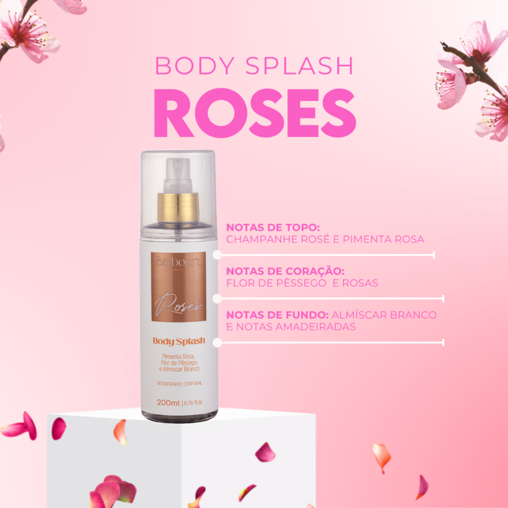 Kit 6 Body Splash Delight Very Sexy Roses Affair Alter Ego Good Graces - Barbour's Beauty 200ml — imagem 2 de 2