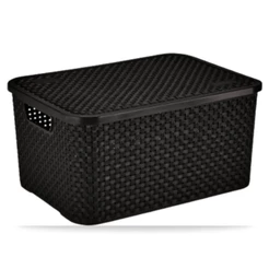 Cesto Organizador Rattan Médio C/ Tampa - Nitron