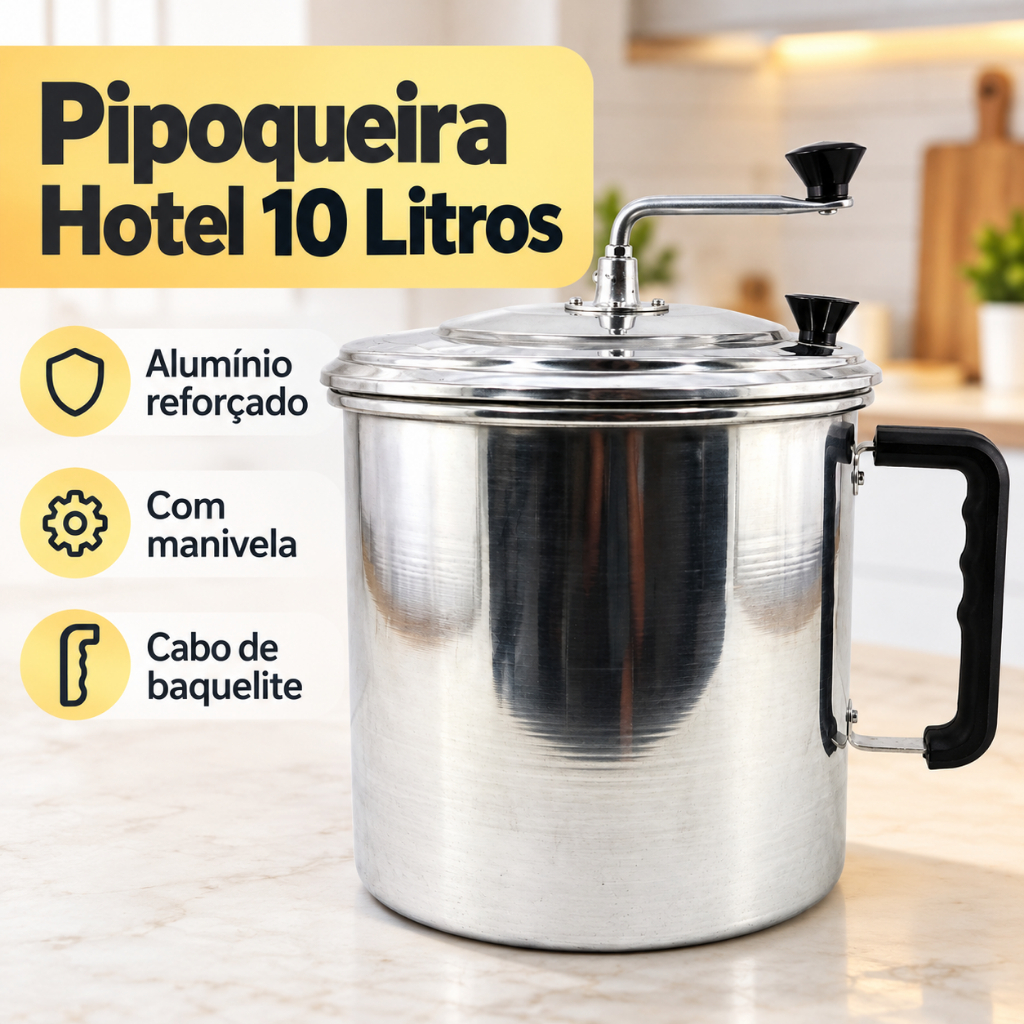 Pipoqueira gigante 10 litros grande pipoca aluminio panela hotel - panela pra pipoca grande Panelão pipoca doce salgada