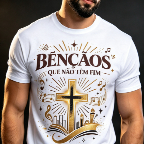 CAMISETA MASCULINA 100% ALGODÃO CLASSICA CONFORTAVEL BASICA MUSICA GOSPEL FÉ ESTILO PREMIUM FIM DE ANO AMIGO SECRETO