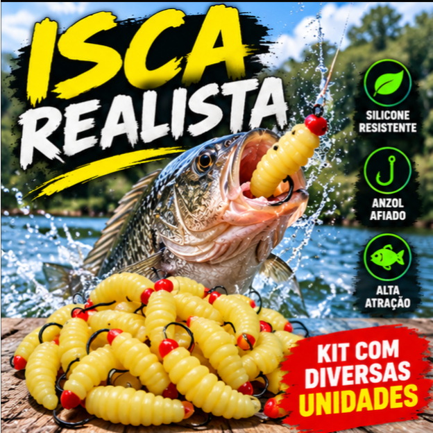 Isca Artificial Bicho da Laranja com Anzol Chinu 4 - Silicone Macio e Resistente