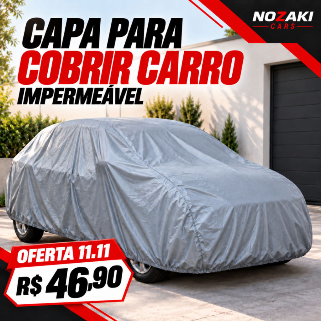 Capa Para Cobrir Carro 100% Impermeável Anti UV Proteção Sol Chuva Poeira Térmica Tamanho P M G