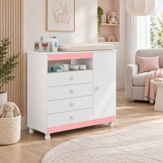 Cômoda Organizadora De Roupas Gavetas Gaveteiro Quarto Bebe Baby Multiuso Organizador Regulagem Pés