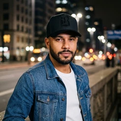 Boné All Black Masculino Snapback Black Brazil Aba Camurça